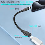 Verilux® For iPhone Adapter Cable Light-ning Female to USB C Male Cable Adapter for Charging Supports 60W PD Fast Charging & Data Transfer Universal USB C Charging Cable for iPhone 15/15 Pro and More
