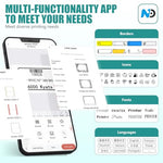 Zeitel® Mini Thermal Printer Pocket Label Printer, Black On White, 20mm/s High Speed USB Cordless Bluetooth Thermal Printer for iOS & Android, with 3 Rolls HD Thermal Print Paper