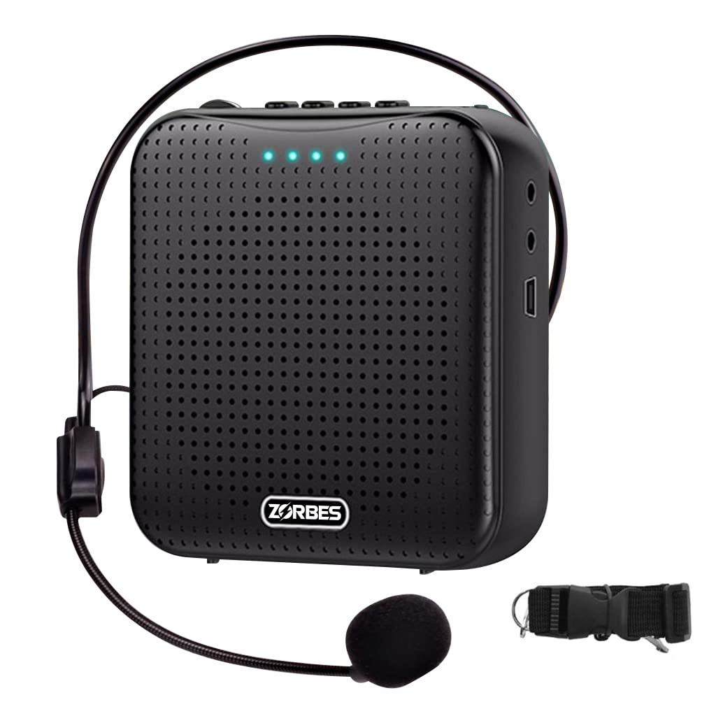 ZORBES® 5W Voice Amplifier Wired Headset, 2 in 1 Voice Amplifier Bluetooth Speaker Support U Disk, TF Card, 2200mAh Voice Amplifier for Teacher, Tour Guide