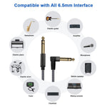 Verilux Electric Guitar Cable 9.8 ft for Amps and Basses featuring Right Angle Plug | Nylon Braided Copper Core