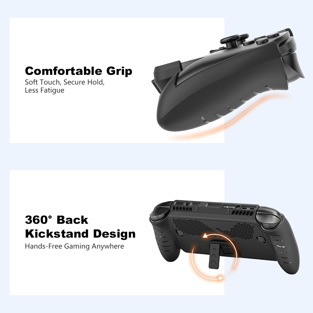 ZORBES®Compatible with ASUS ROG Xbox Ally/Ally X, Full Coverage Game Console Cover ABS Front Cover & TPU Console Cover Anti-Scratch Protective Skin Cover with Kickstand