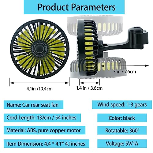 Verilux® 2 Pcs USB Fan with 3 Speed, Switch Controller, USB fan