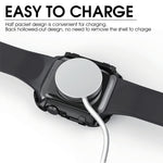 ZORBES® Hard Cover Compatible Apple Watch Series 7, Hard Case 41mm Case with Built-in Tempered Glass Screen Protector Protective Face Bumper Case Cover(Black)