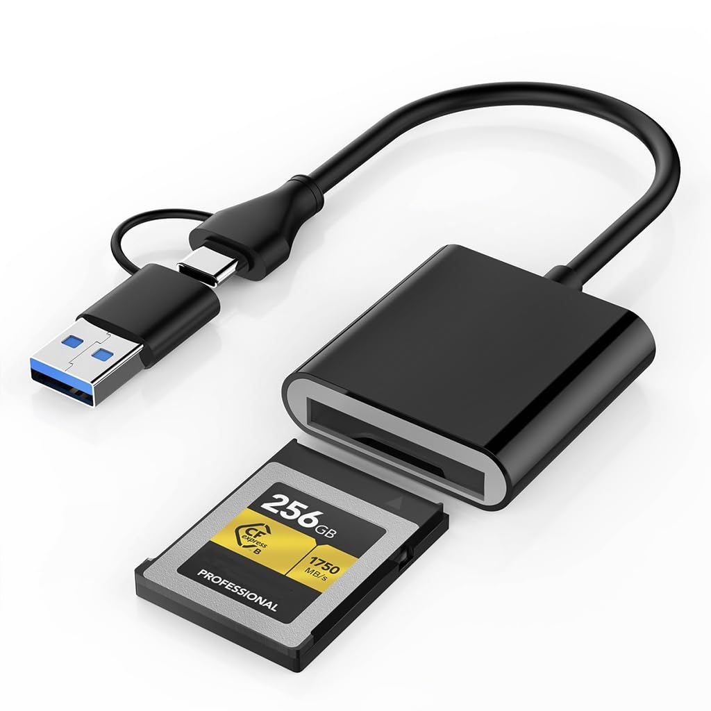Verilux Card Reader for CFexpress Type B with USB 3.2 10Gbps Transfer Speed | Dual Type C and USB Design