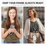 ZORBES® Phone Strap Crossbody Strap 45 inch Over-Shoulder Sling Phone Chain with Lanyard Patch Attachment Chic Charming Metal Link Chain Phone Sling Travel Phone Strap Fashion Cell Phone Accessory
