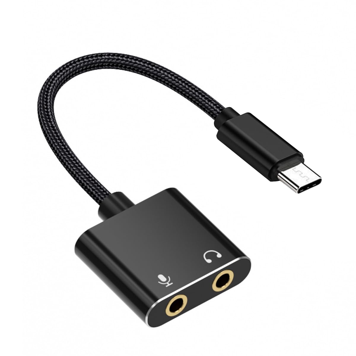 Verilux USB C to 3.5mm Jack Audio Adapter for Gaming and Calls featuring Dual Splitter Design
