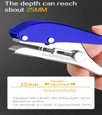 Serplex® Heavy Duty Single Hole Punch 8mm Handheld Hole Punch Tool with Drill & Drill Stop Collar, Maximum Thickness 1.2mm Punching Tool, Paper Puncher for Wooden Edge Bands, Plastic Sheets, Paper