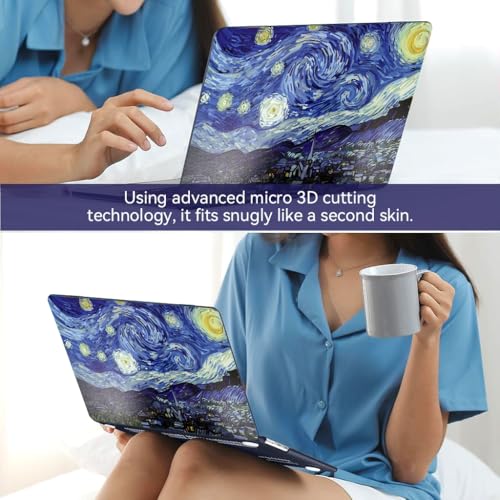 ZORBES® Compatible with MacBook Air 13.6 Inch A3240, Laptop Case Cover Fashion Starry Artistic Shell Case with Matching Keyboard Protective Stickers, Fits 2023 A2681 M2 2024 A3113 M3