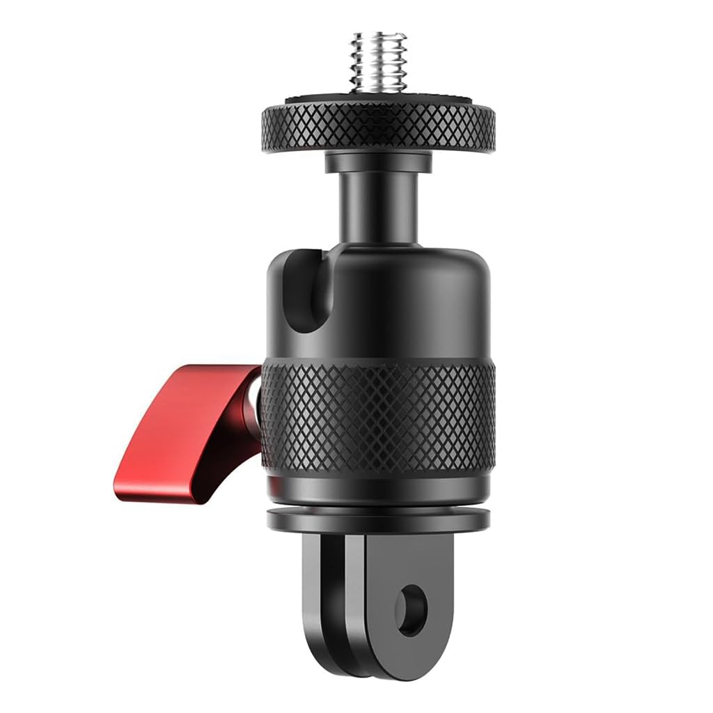 ZORBES® Action Camera Mount Adapter, Vertical Mount for GoPro, Aluminum 90°Direction Adapter, 1/4"-20 Screw Tripod Mount for GoPro Hero 13/12/11/10/9/8/for Insta360 X5/X4/X3, Osmo Action 5/4/3 AKASO