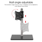 ZORBES® Monitor Stand,for Desk Monitor Stand for Table 13 to 37 inch Desk Monitor Stand Freestanding VESA Steel Monitor Stand Tempered Glass Base