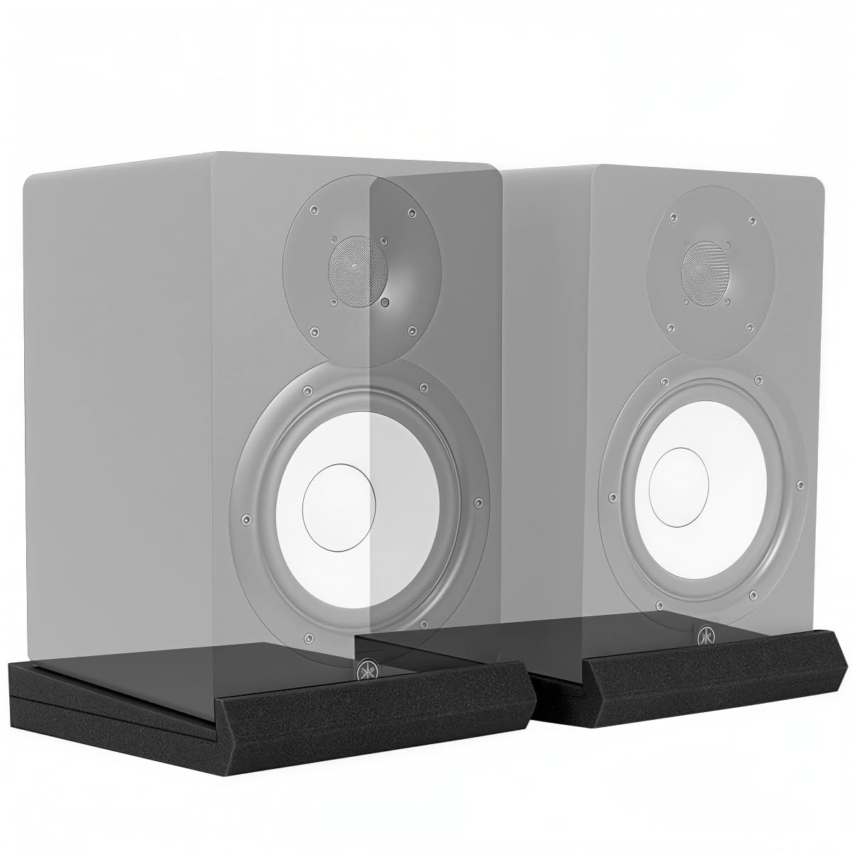 ZORBES® 2Pcs Desktop PC Speaker Isolation Pads Vibration Reduction Anti Slip Sound Dampening Foam Mats for 3-5'' External Speakers Studio Monitor Desk Setup, 20x28cm