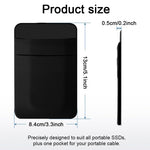 ZORBES® SSD Pouch for Laptop, 3M Adhesive Pendrive Holder Case & Hard Disk Cover Organizer, Double Layer Stretchy Lycra Pockets (13x8.4cm)