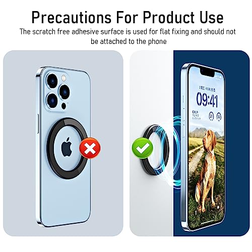 ZORBES® MagSafe Ring Wall Mount Magnetic Mobile Holder for iPhone 15 14 13 12 Pro Max Plus with MagSafe Case Slim Adhesive Phone Grip Holder 3PCS