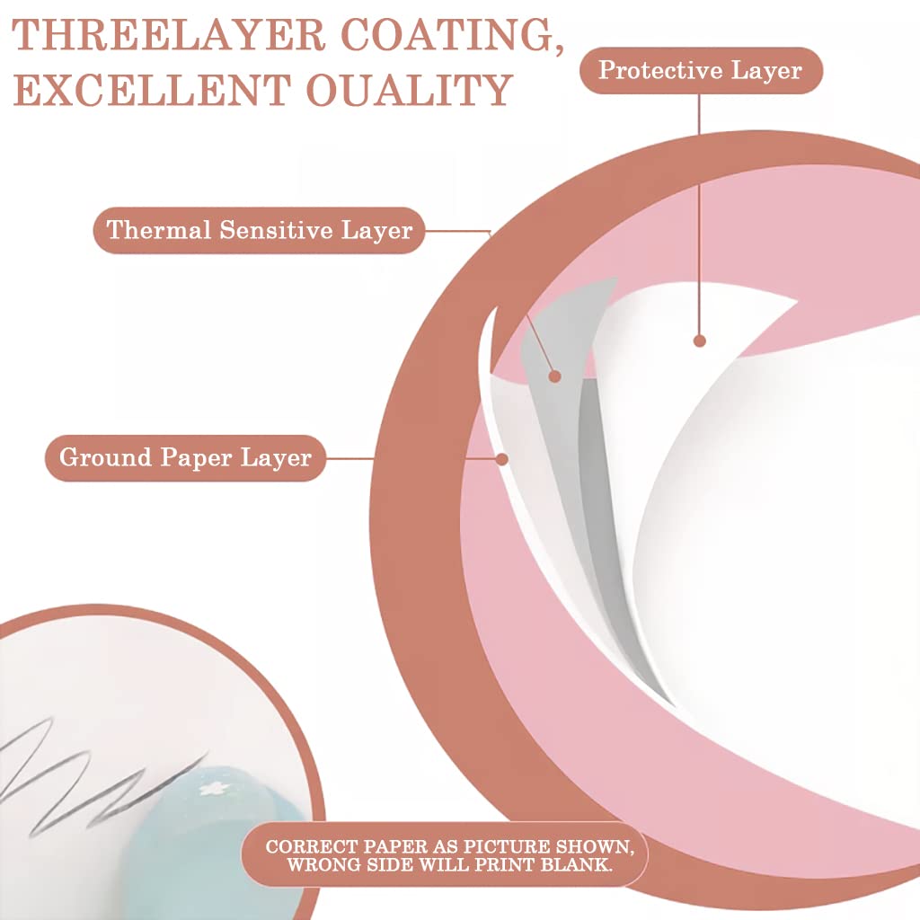 Zeitel® Mini Bluetooth Thermal Label Printer Combo with 13 Rolls & 5 Self-Adhesive Sticker Paper, Inkfree, for Android iOS, Journaling, Crafts, Planners, POS, DIY, 57mm*25mm, Blue