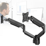 ZORBES® Dual Monitor Stand for Desk, Gas Spring Monitor Arms for 17-32Inch, Height Adjustable Double Monitors Mount, Compatible Vesa 75x75/100x100 Mount with C-Clamp & Grommet Base, Holds 4.4-17.6lbs