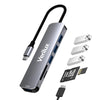 Verilux USB C Hub 6 in 1 Adapter for Laptop with 4K HDMI and SD TF Card Reader | Aluminum