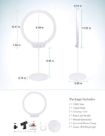 Verilux Ring Light for Video Conferences and Makeup featuring 10 in Design | Adjustable 3200–5500K Dimmable LED