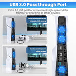 ZORBES® LED Fan for PS5 Slim Console, Quiet Cooler with Memory Function, Accessory with 3 Fans & USB 3.0 Port Compatible with Playstation5 Slim Digital & Discs Edition