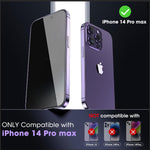 ZORBES® 2 Packs Edge to Edge Privacy Screen Protector for iPhone 14 Pro Max 6.7'' HD Tempered Glass Screen Protector Anti-glare Screen Protector for iPhone 14 Pro Max