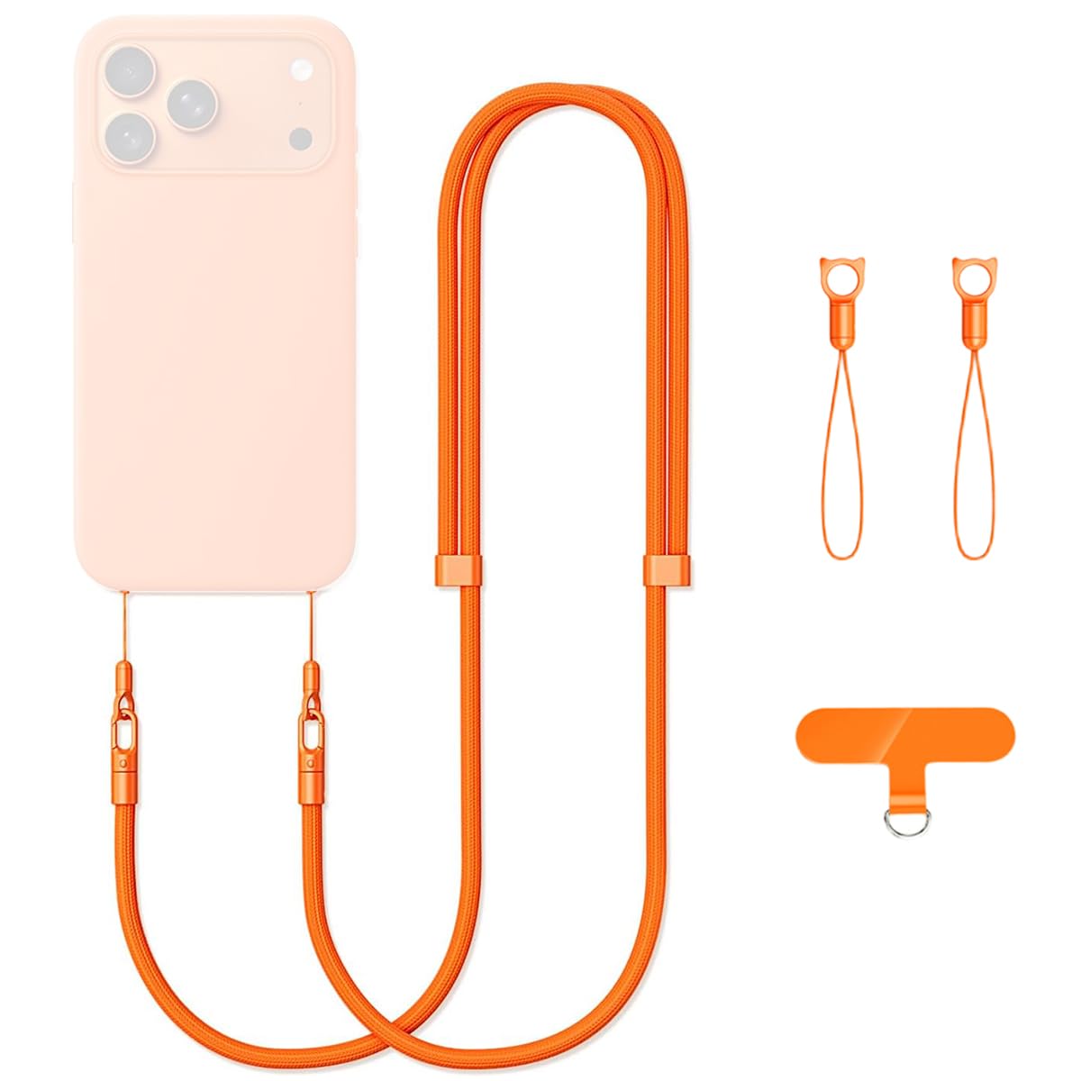 ZORBES® Adjustable Phone Sling Strap, Double-Buckle Phone Lanyard, Crossbody & Neck Phone Strap with TPU Tether Tab, Includes 2 Lanyard Accessories, Hands-Free Phone Holder for Any Case