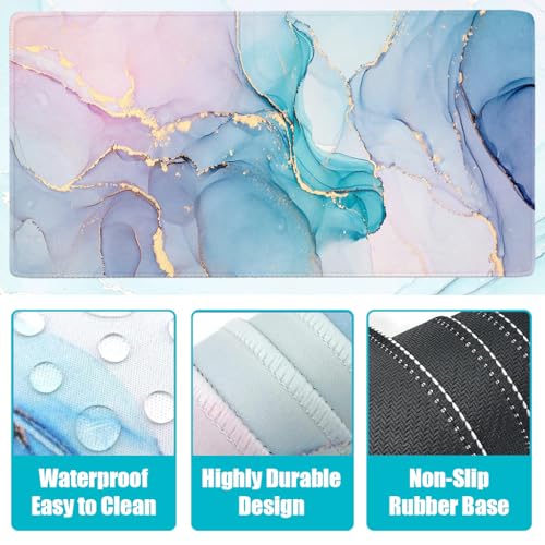 ZORBES® Set of 4Pcs Gaming Mouse Pad Wrist Support Set, Including Desk Pad, Mouse with Wrist Rest Keyboard Rest Coaster Ergonomic Non-Slip Gaming Desk Mat for Home Office