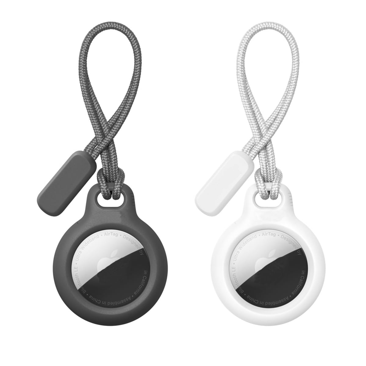 Verilux Silicone AirTag Holder for Keys and Pets with Nylon Strap | 2Pcs Waterproof Case