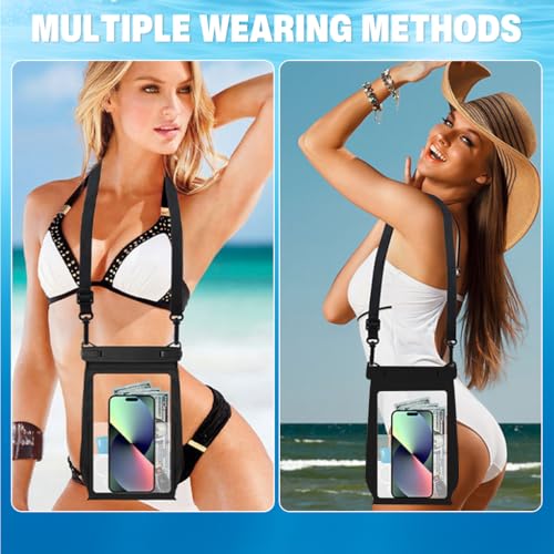 ZORBES® 8.2'' Large Waterproof Phone Bag IPX8 Diving Phone Bag Transparent TPU Screen Touch Phone Holder for Photography Beach Phone Sling Bag Accessories Bag with Removable Shoulder Strap