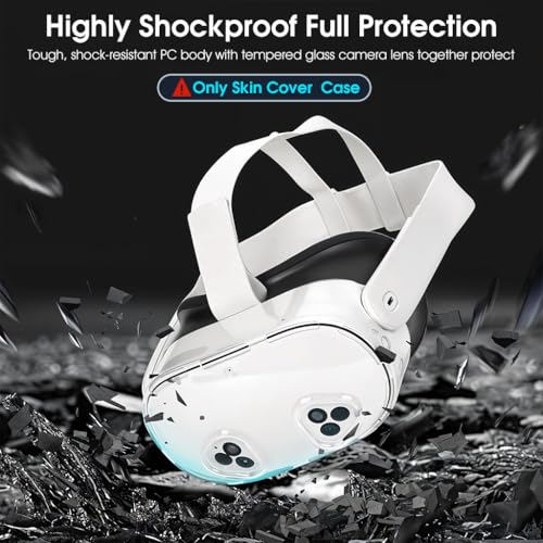 ZORBES® Skin Cover for Meta Quest 3s VR Headset Fashion Transparent TPU Protector Cover Snug-fit Anti-Scratch VR Headset Cover, for Meta Quest 3S VR Accessories, Only Cover