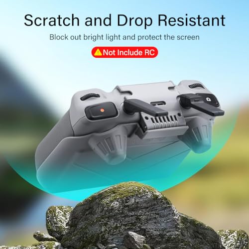 ZORBES® Screen Sun Visor Protection Case For Mini 4 Pro Rc,Anti-Glare Sunshade For Remote Controller With Control Handle Cover Anti-Scratch Screen Protector For Dji Mini 4 Pro Rc,Not Include Rc,Grey