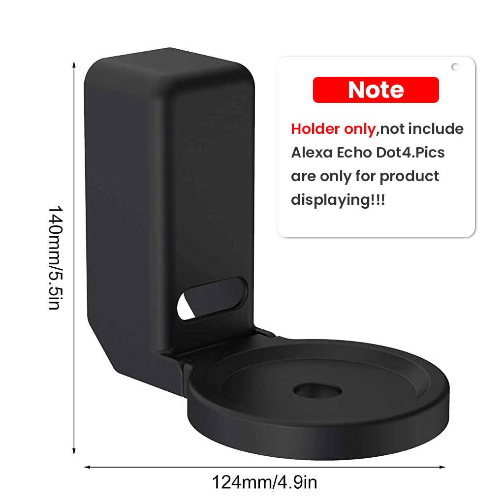 ZORBES® Wall Mount for Alexa Echo Dot 4th Generation, Space-Saving Solution Wall Holder with Cord Management for Your Smart Home Speakers, Alexa Echo Dot Accessories (Holder Only, Black)