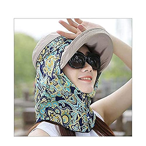 ZORBES® Polyester Wide Brim Sun Hats for Women Beach Foldable UV Protection Summer Cap Travel Holiday Swimming UPF 50+ Blue 2PCS