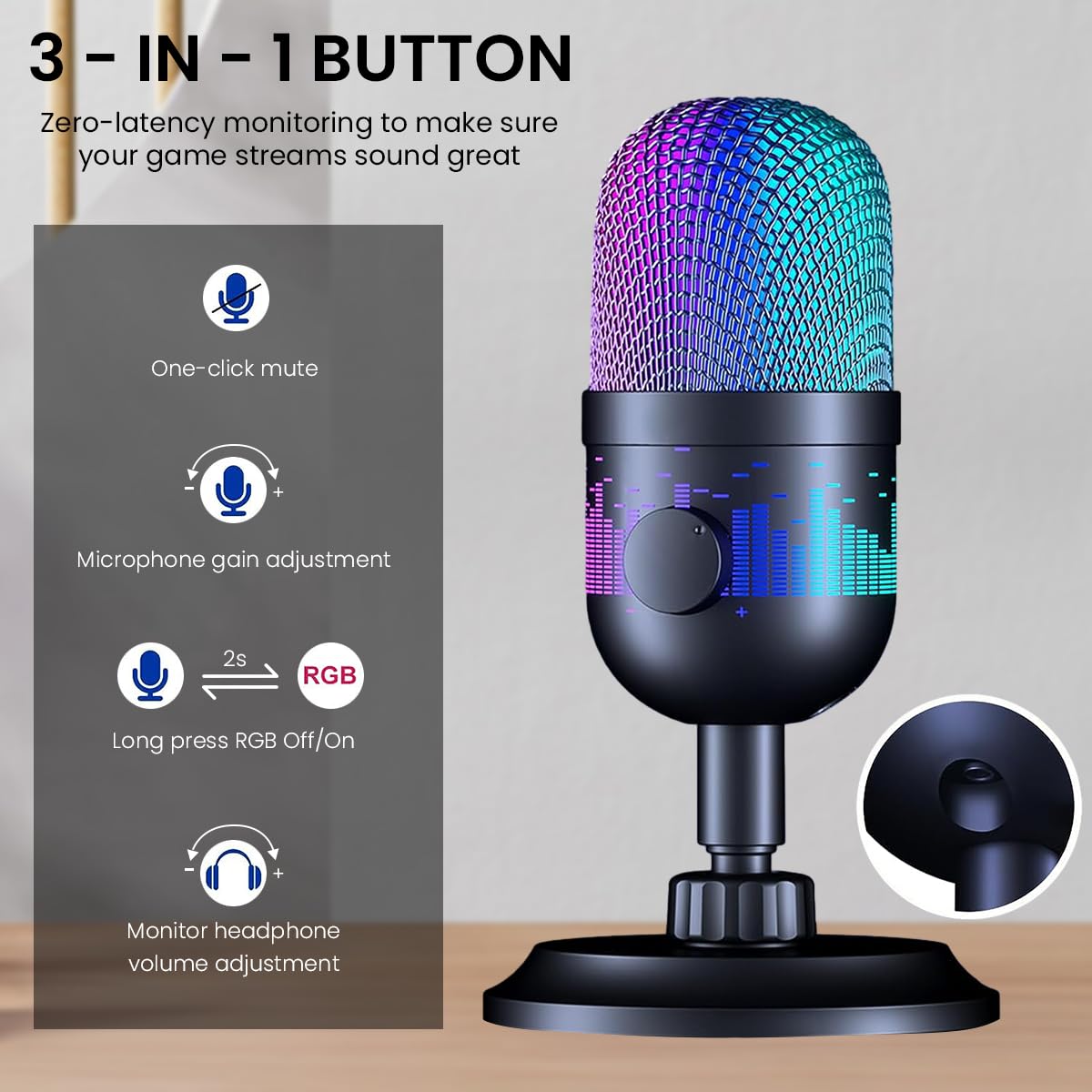ZORBES® USB Microphone Plug and Play Gaming Mic for PC