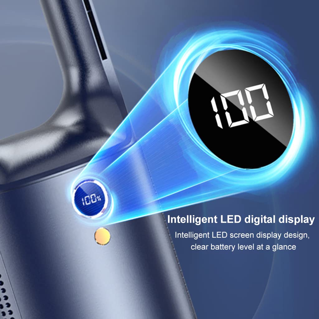 ZORBES® Desk Fan, 6 Speed modes Rechargeable Bladeless Fan with LED Power Display, Stylish 13 Inch Table Fan, USB Portable Fans for Home Office Bedroom, Black