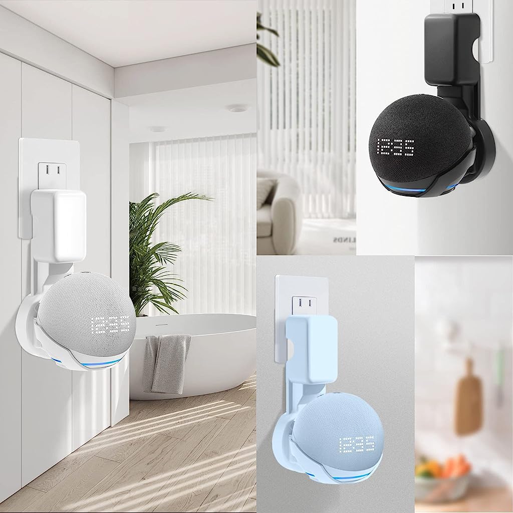ZORBES® Wall Mount for Alexa Echo Dot, Outlet Hanger Stand for Echo Dot (5th & 4th Gen) Alexa Echo Dot Holder with Cable Management, Alexa Wall Mount Alexa Echo Dot Accessories (Holder Only)