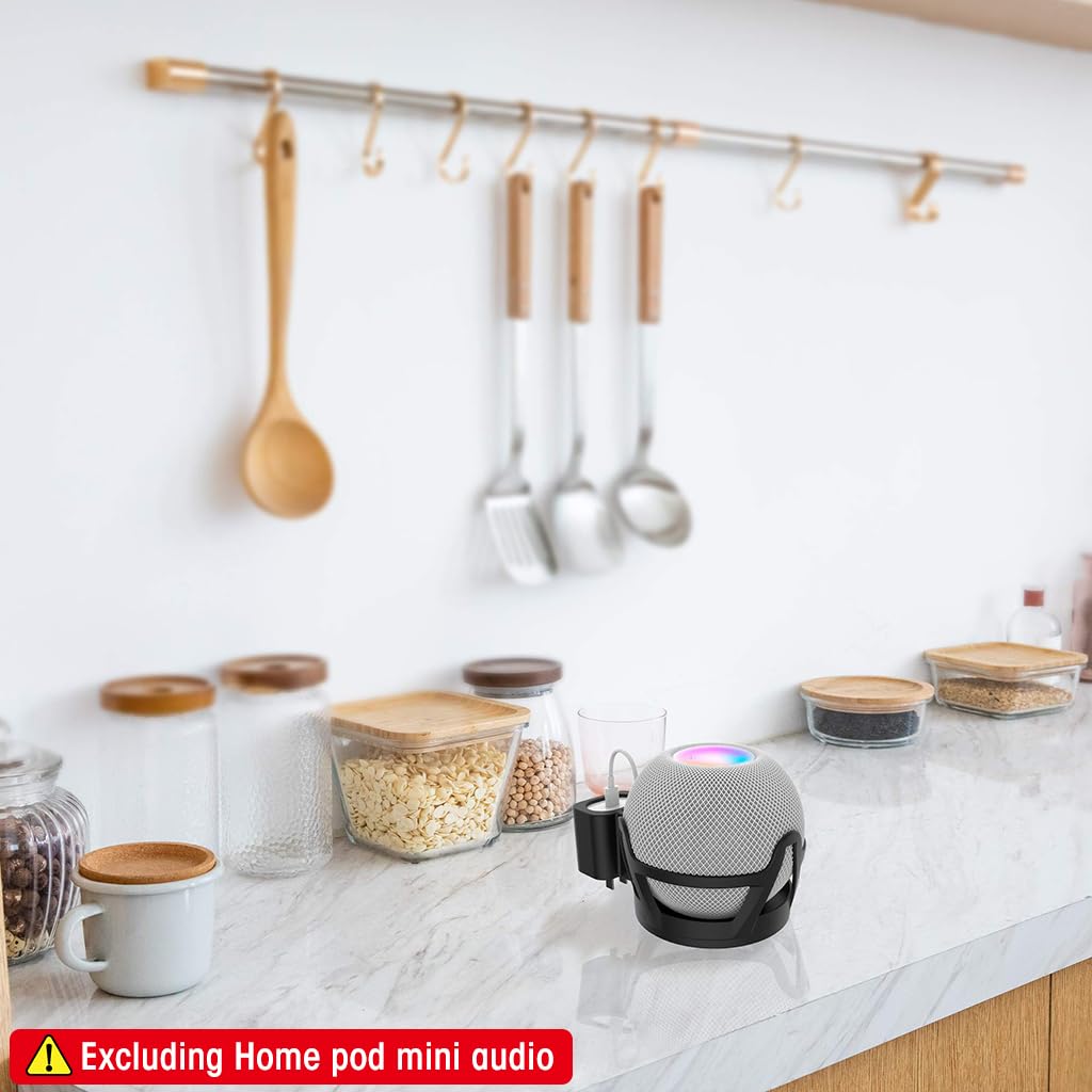 ZORBES® Wall Mounted Holder for Apple Homepod Mini Speaker Wall Mounted Holder with Cord Management Wall Holder for Power Outlet Cable Organizer for Apple Homepod, No Apple Homepod Mini, White