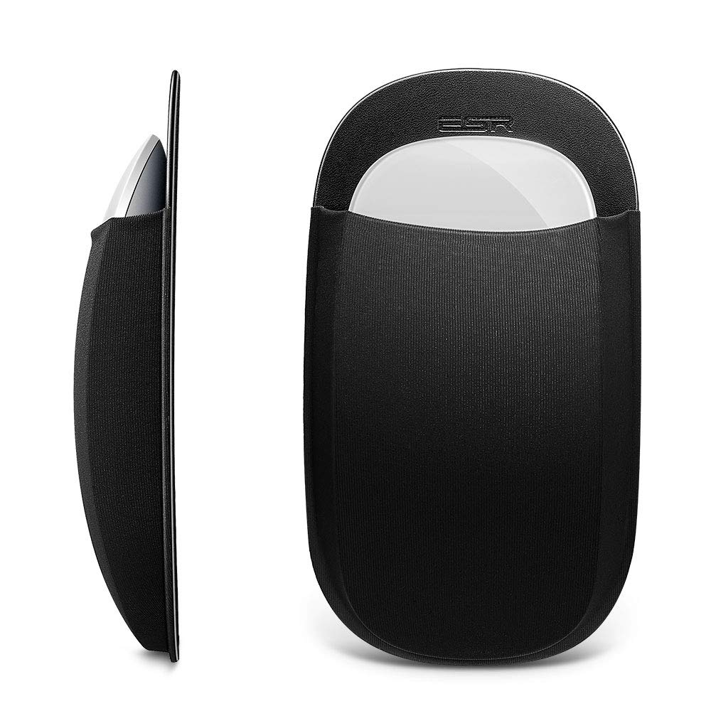 ZORBES® Wireless Mouse Storage Pocket, Snug Fit Elastic Lycra Fabric Mouse Holder with Adhesive Backing, Slim Stick-On Organizer for Desk, Laptop, Monitor & Office Accessories