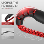 Verilux Type C Charging Cable for iPhone 15 featuring 16.4ft nylon braid and 480Mbps speed | red