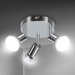 Verilux LED Ceiling Spotlight for Kitchen and Living Room with 3 Way Rotatable Heads | Includes 3 GU10 Bulbs 4W 400LM 6000K White