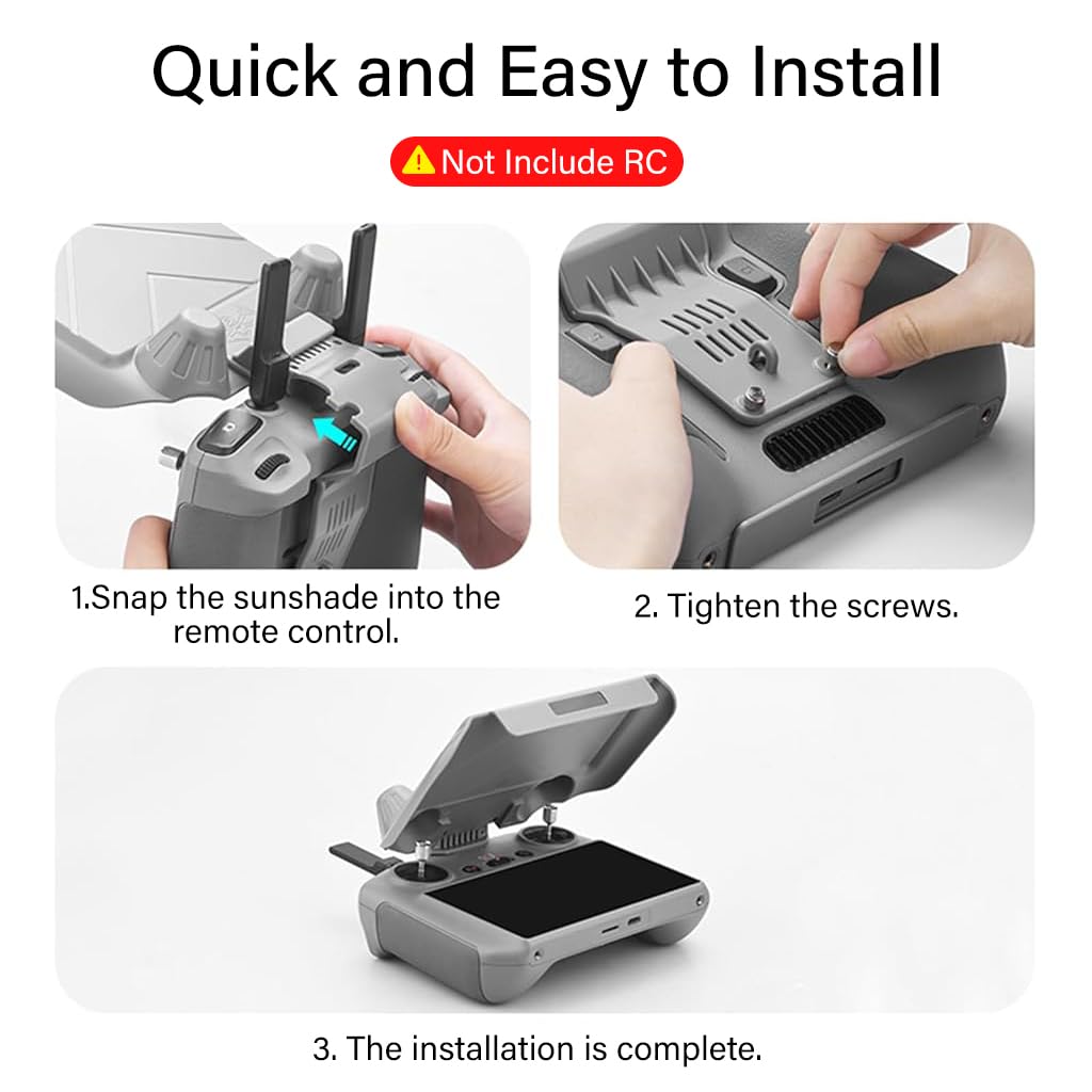 ZORBES® Screen Sun Visor Protection Case for Mini 4 Pro RC, Anti-Glare Sunshade for Remote Controller with Control Handle Cover Anti-Scratch Screen Protector for DJI Mini 4 Pro RC, Not Include RC
