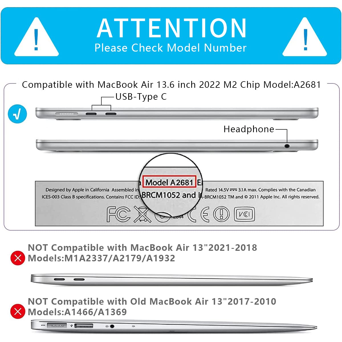 ZORBES® Polycarbonate Laptop Cover 13.6 inch for Case Cover Laptop Case Compatible with 2022 Release M2 A2681 Case Waterproof Laptop Protector Hard Case & Back Cover,Clear