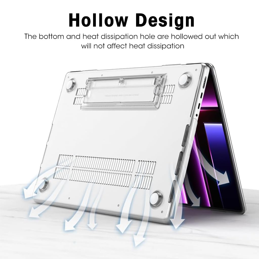 ZORBES® Case for MacBook Air 13.3 inch M1 A2337 A2179 A1932 with Foldable Kickstand Laptop Cover for Apple 2025 2024 2022 Release 13 Matte Plastic Hard Shell 2PCS