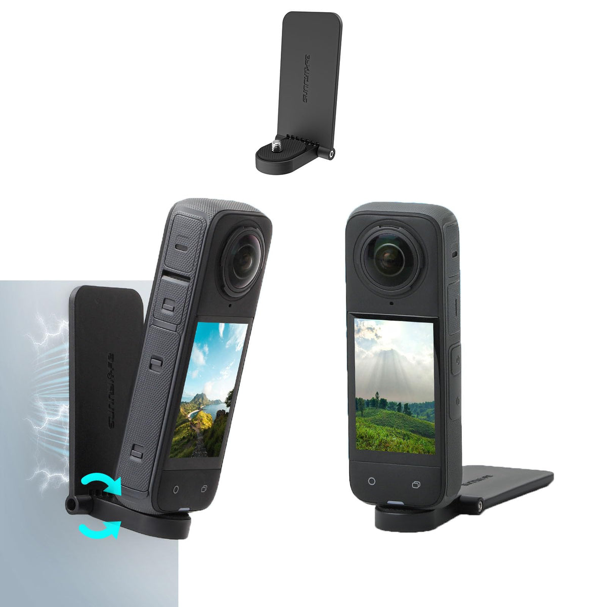 ZORBES® X4 Mount Stand Compatible for Camera, Magnet Steering Holder Bracket with 1/4 Screw for 360 Action Camera