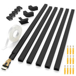 Serplex® 94in Cord Cover Kit Self-Adhesive Cable Hider Cord Organizer, Wire Covers for Cords on Wall, Wire Hiders for TV on Wall Cable Management, Sliding Cable Cover Raceway, 6xL15.7 W0.59 H0.4in
