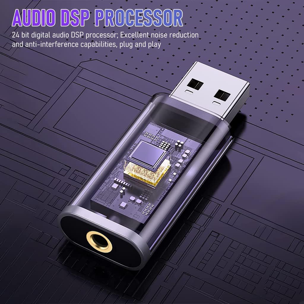 Verilux® USB Sound Card USB to 3.5mm Jack Audio Adapter(V Silver)