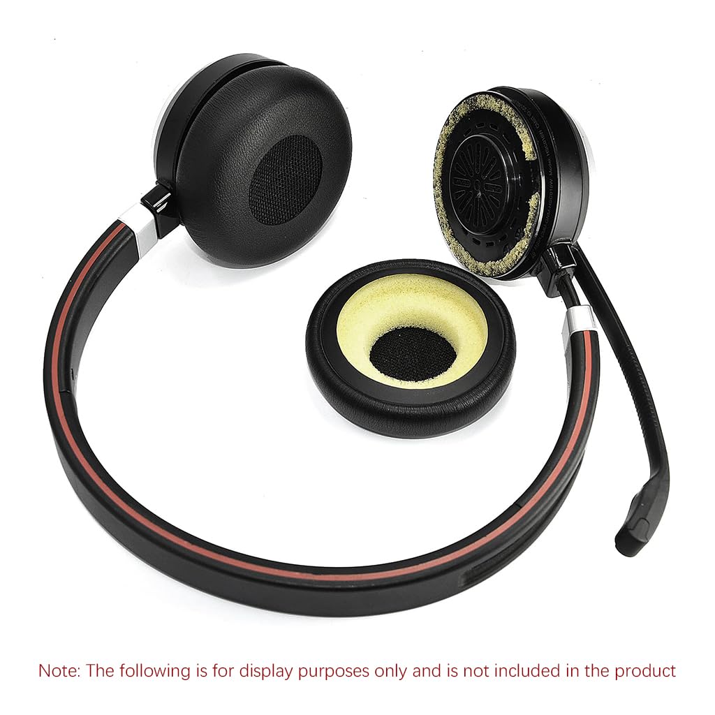 ZORBES® Replacement Ear Pads Cushions for Jabra Evolve 65/40/ 30/20 Headphones, Softer Protein Leather Earpads for Jabra Evolve Evolve2 20 /20se /30 /30II/ 40/65/ 65+ Headset