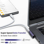 Verilux USB C Adapter for Laptops and Phones with 100W PD 40Gbps Speed | 90° L‑Shape