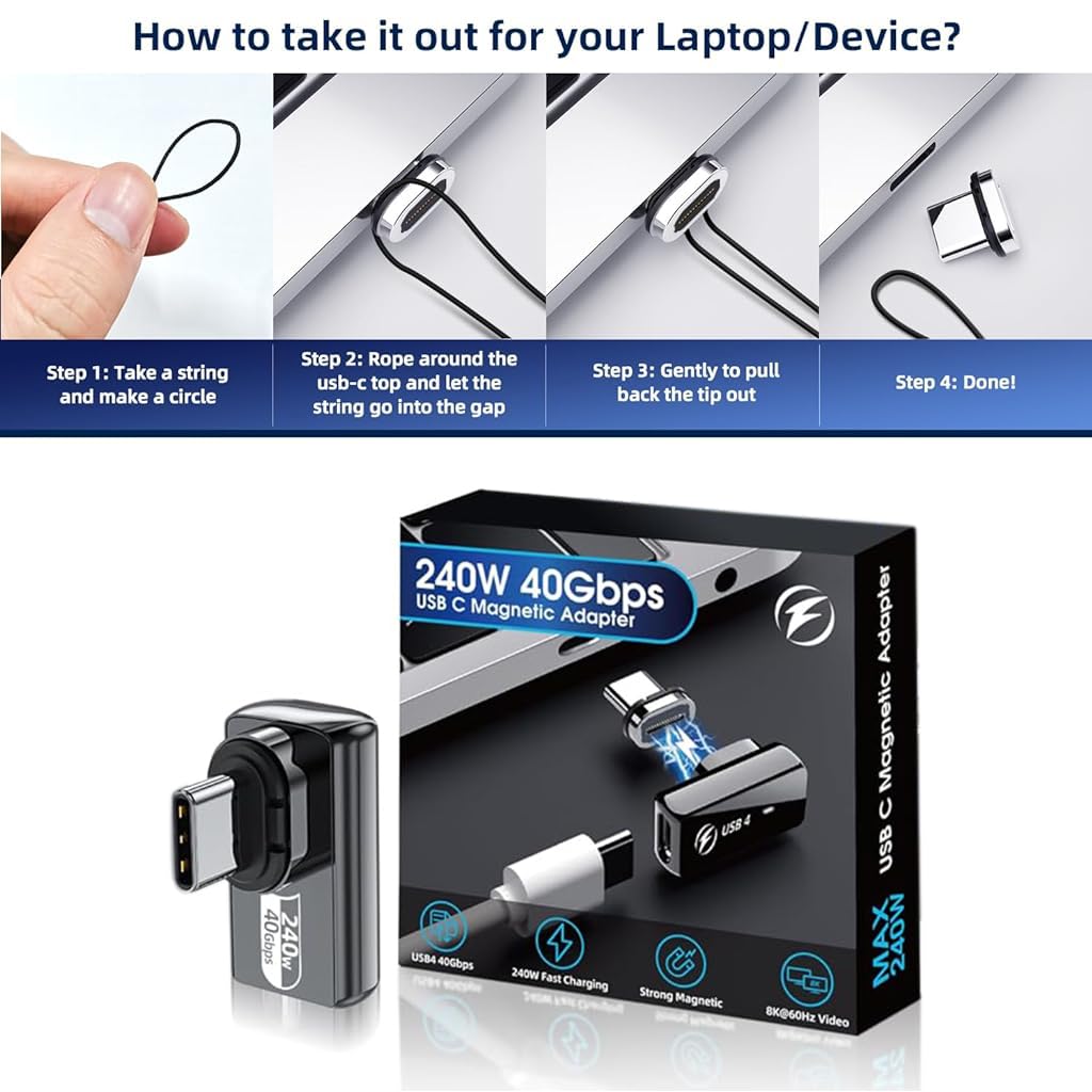 Verilux® 240W USB C 4.0 Magnetic Adapter