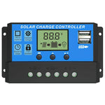 Verilux 20A 12V/24V Solar Charge Controller Solar Panel Controller Intelligent Regulator with Dual USB Port 5V Light Timer Control LCD Display