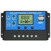 Verilux 20A 12V/24V Solar Charge Controller Solar Panel Controller Intelligent Regulator with Dual USB Port 5V Light Timer Control LCD Display
