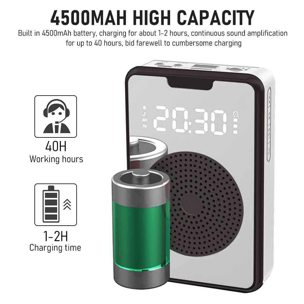 ZORBES® Voice Amplifier Microphone with Wireless Bluetooth Headset Set